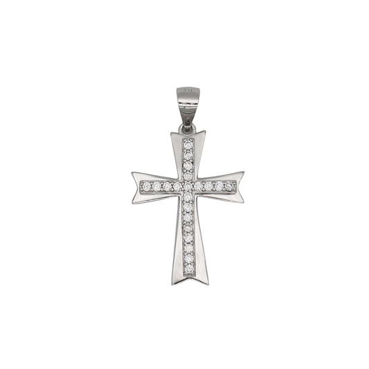 PENDENTE CROCE - ARGENTO E ZIRCONS