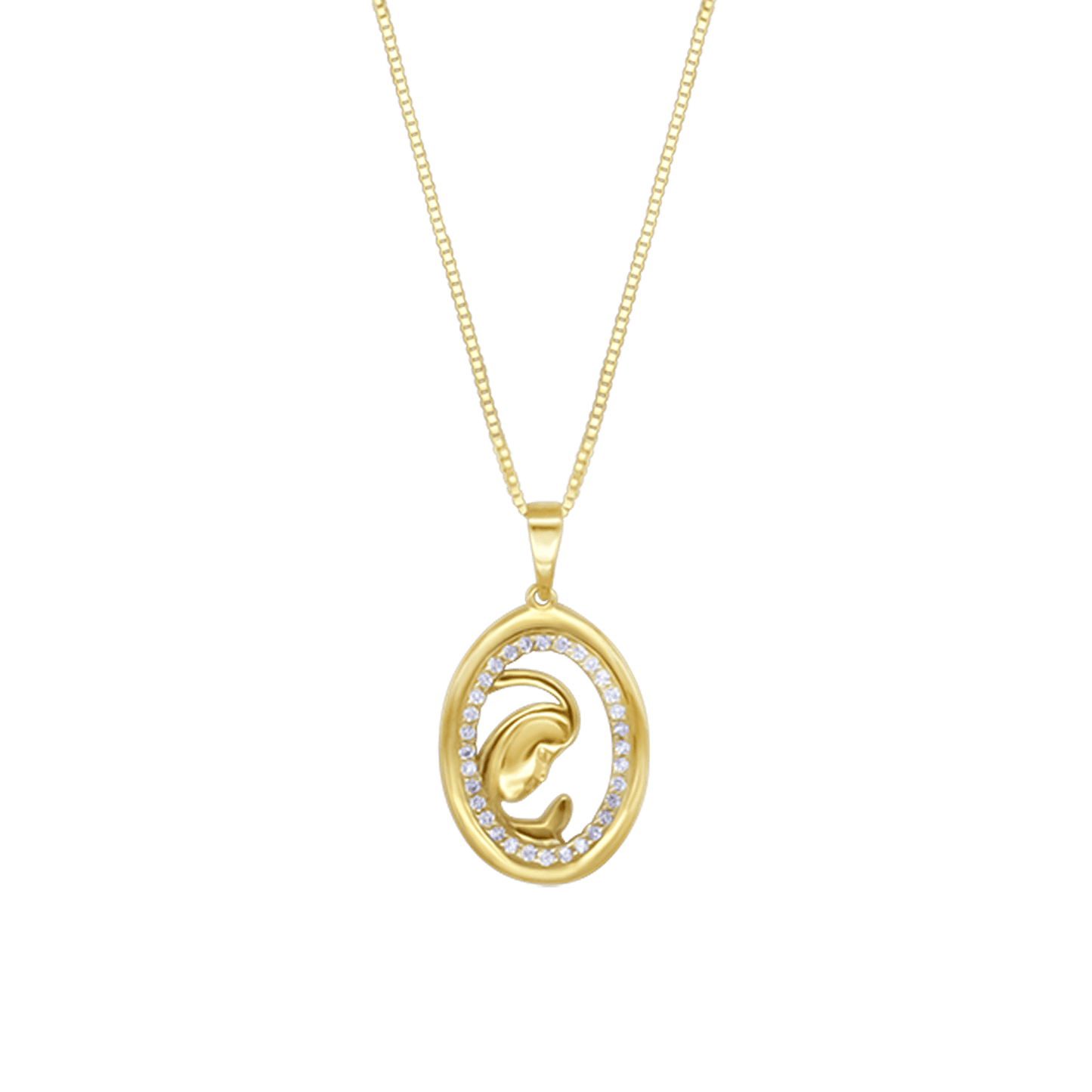 VERGINE MARIA COLLANA - ORO E DIAMONDS