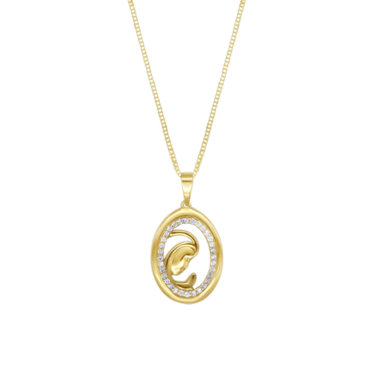 VERGINE MARIA COLLANA - ORO E DIAMONDS