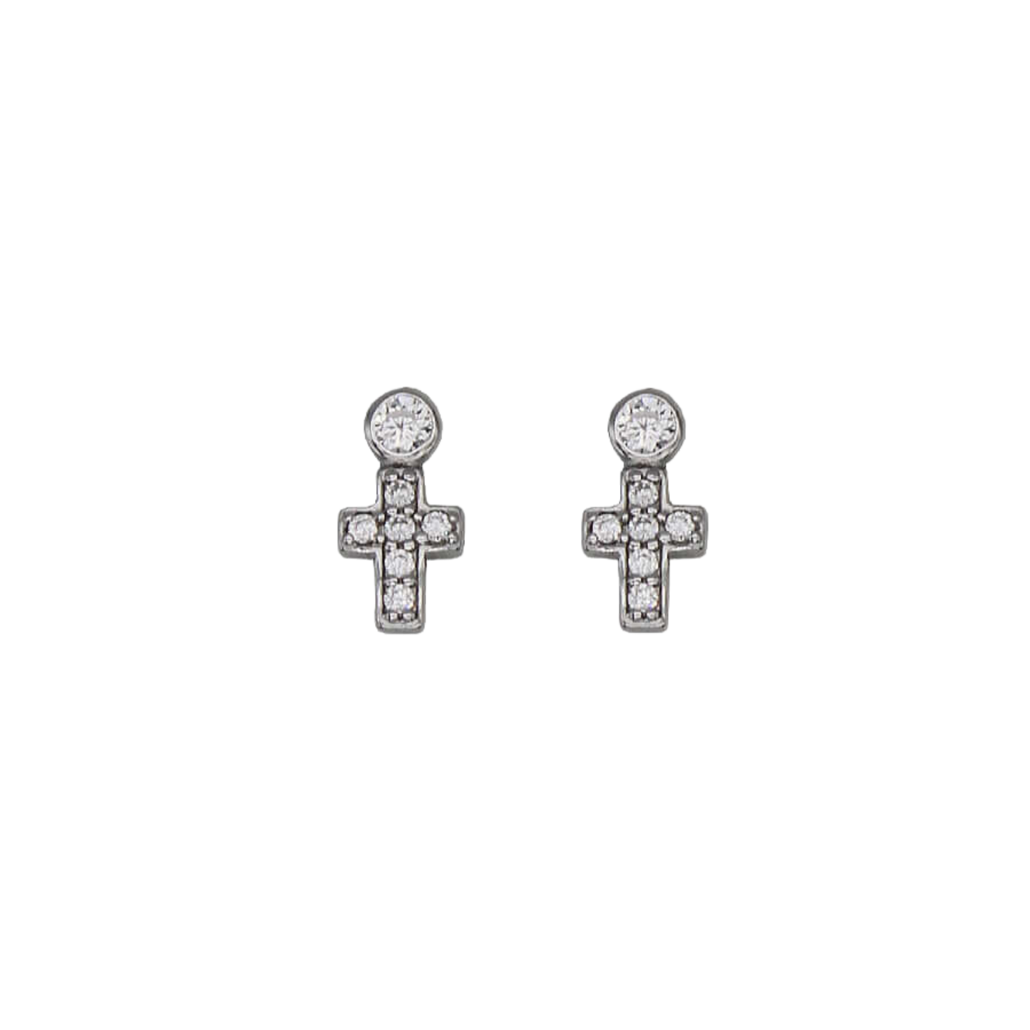 CROCE ORECCHINI - ARGENTO E ZIRCONIA