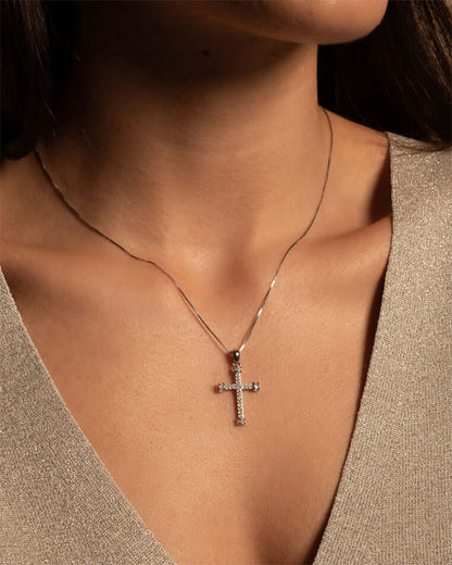 PENDENTE CROCE - ARGENTO E ZIRCONIA