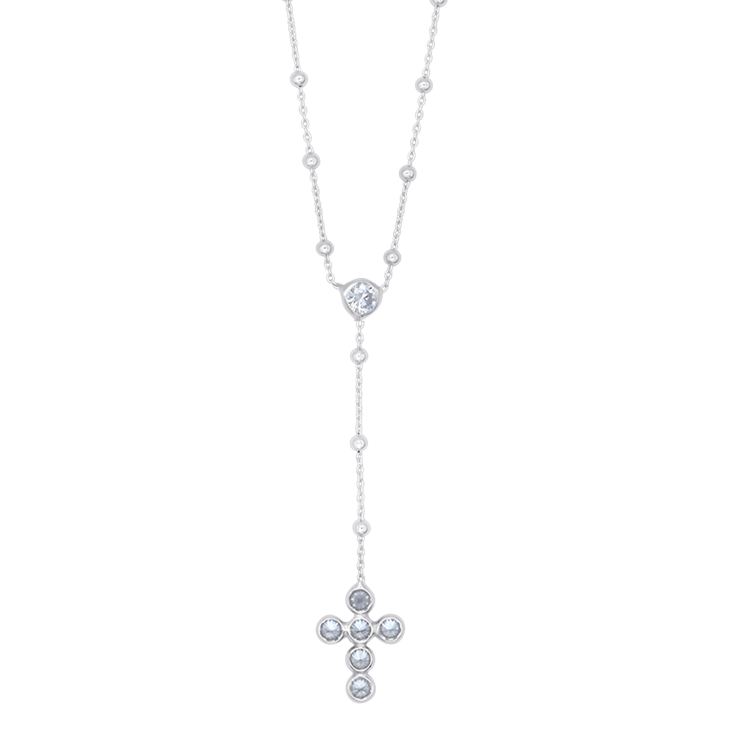 COLLANA CROCE - ZIRCONIA E ARGENTO