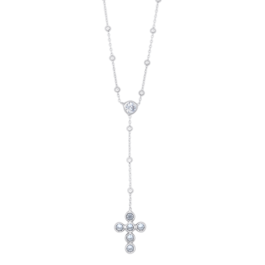 COLLANA CROCE - ZIRCONIA E ARGENTO
