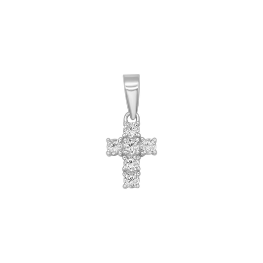 PENDENTE CROCE - ARGENTO E ZIRCONIA