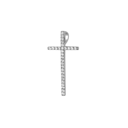 PENDENTE CROCE - ARGENTO E ZIRCONIA
