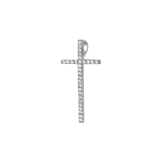 PENDENTE CROCE - ARGENTO E ZIRCONIA