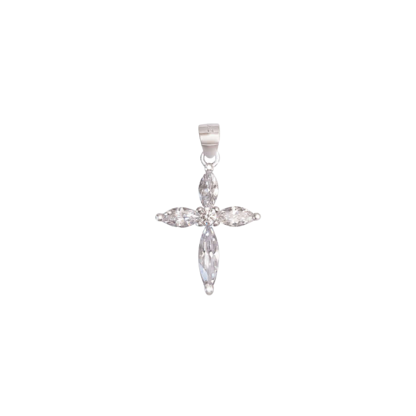 ZIRCONIA PENDENTE CROCE - ARGENTO