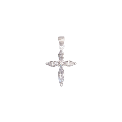 ZIRCONIA PENDENTE CROCE - ARGENTO