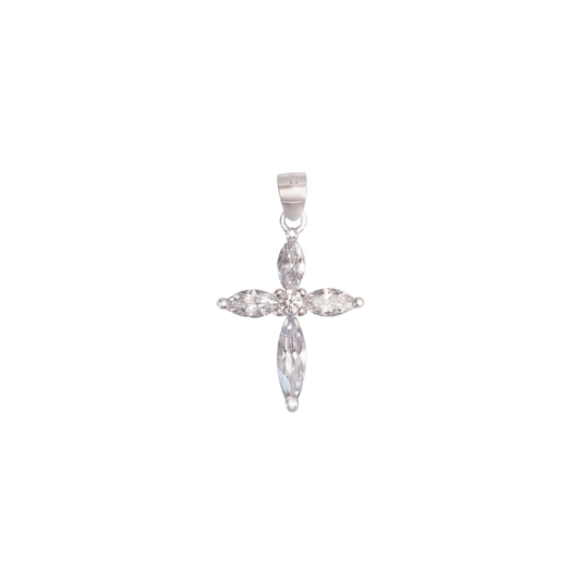 ZIRCONIA PENDENTE CROCE - ARGENTO