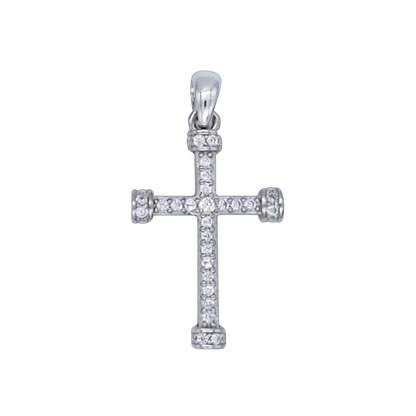 PENDENTE CROCE - ARGENTO E ZIRCONIA