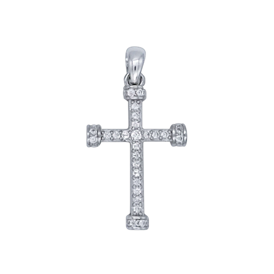 PENDENTE CROCE - ARGENTO E ZIRCONIA